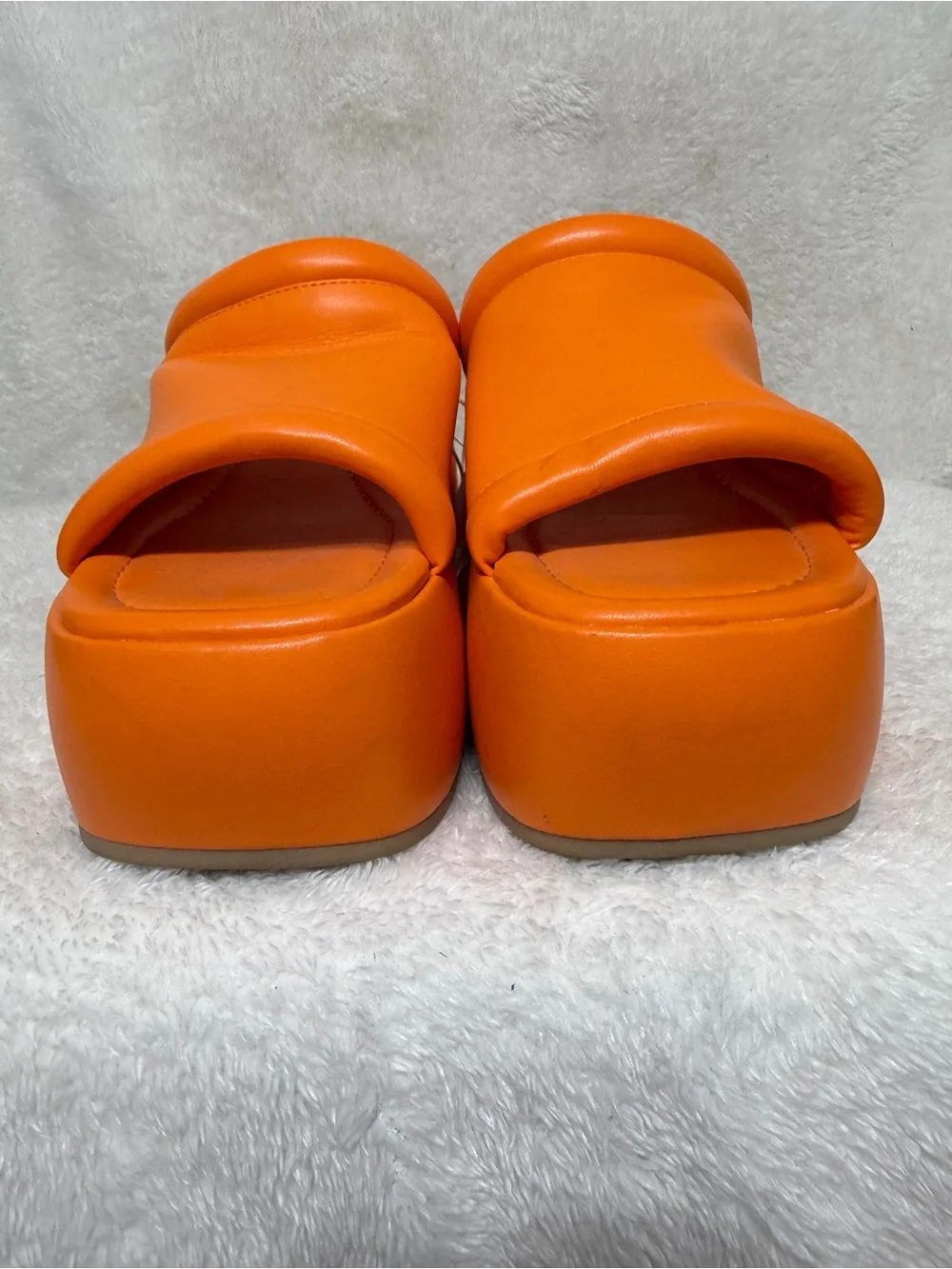 Wild Fable Neon Orange Platform Chunky Slide Sandals Size 8.5 New